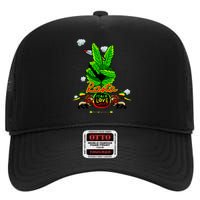 Rasta Jamaica Peace Love Unity High Crown Mesh Back Trucker Hat