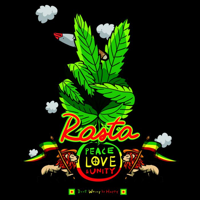 Rasta Jamaica Peace Love Unity V-Neck T-Shirt