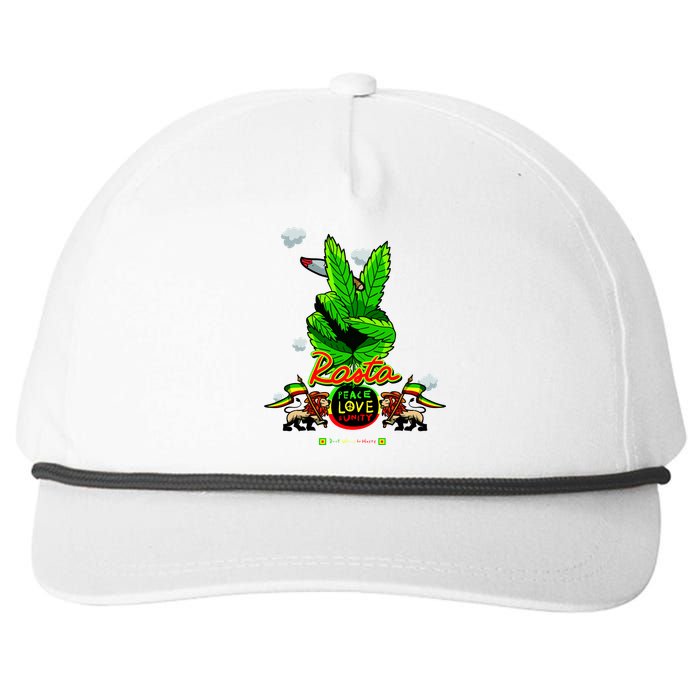 Rasta Jamaica Peace Love Unity Snapback Five-Panel Rope Hat