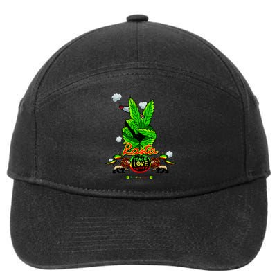 Rasta Jamaica Peace Love Unity 7-Panel Snapback Hat