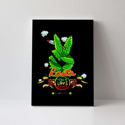 Rasta Jamaica Peace Love Unity Canvas