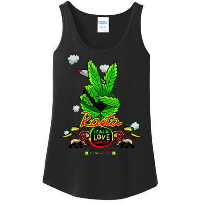 Rasta Jamaica Peace Love Unity Ladies Essential Tank