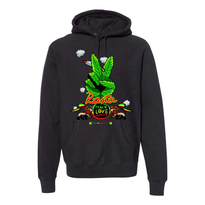 Rasta Jamaica Peace Love Unity Premium Hoodie