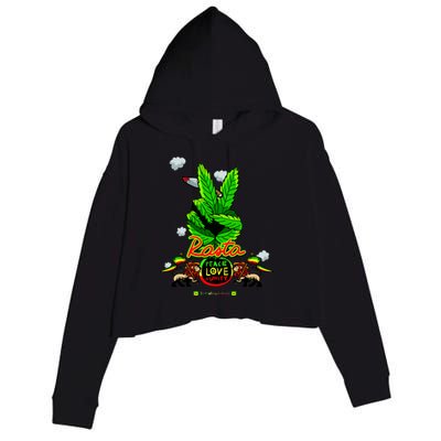 Rasta Jamaica Peace Love Unity Crop Fleece Hoodie