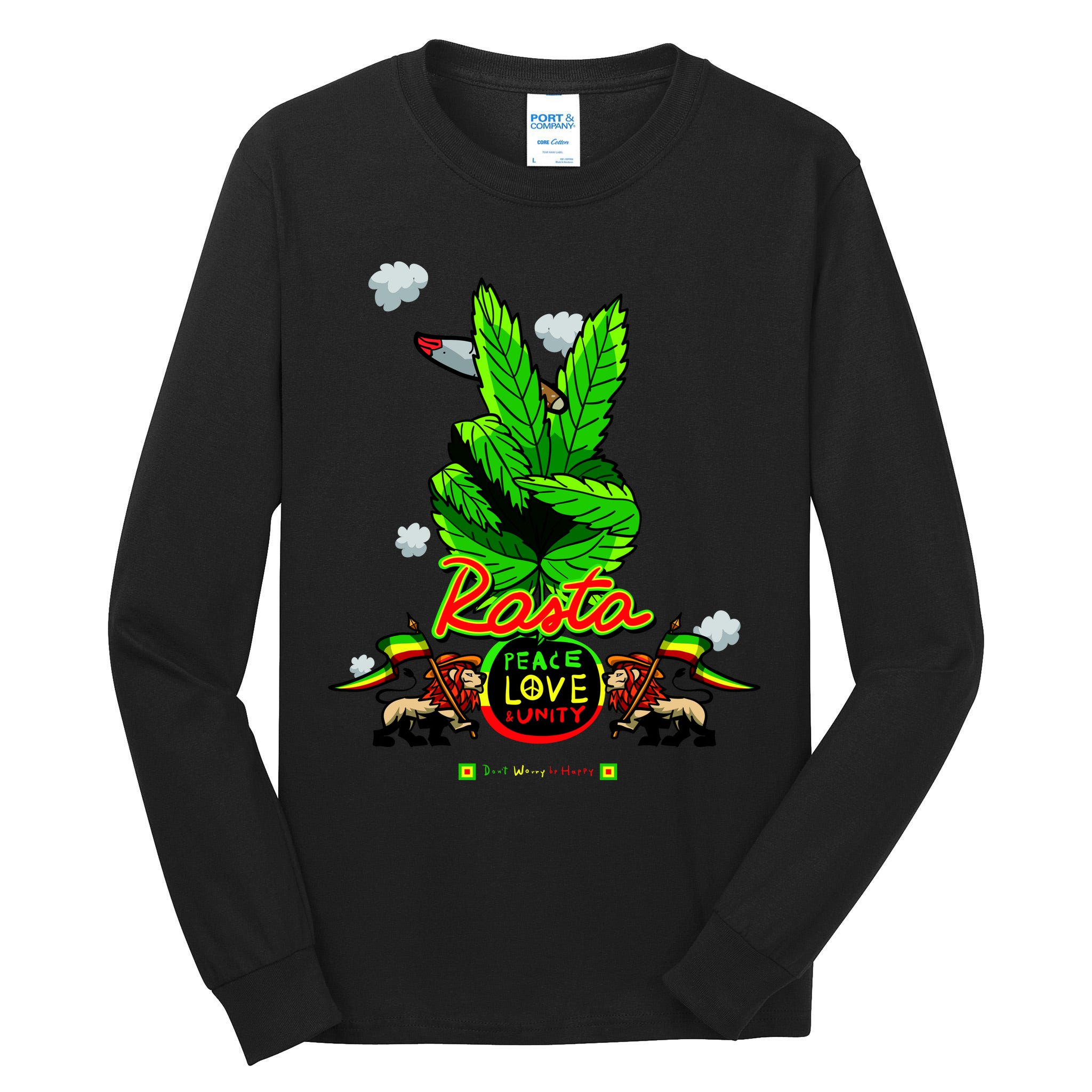 Rasta Jamaica Peace Love Unity Tall Long Sleeve T-Shirt