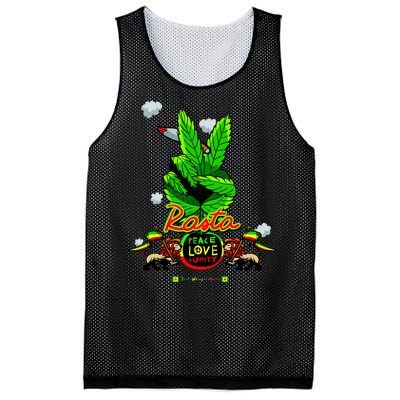 Rasta Jamaica Peace Love Unity Mesh Reversible Basketball Jersey Tank