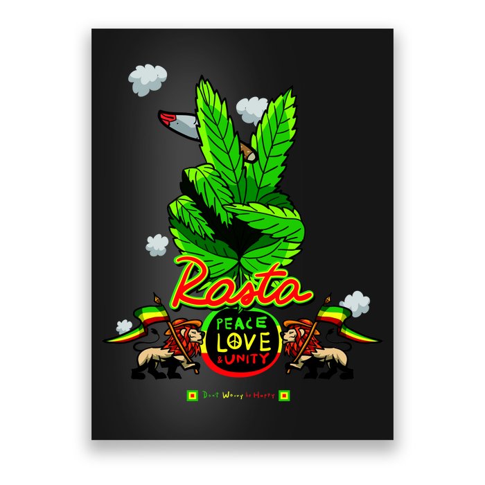 Rasta Jamaica Peace Love Unity Poster