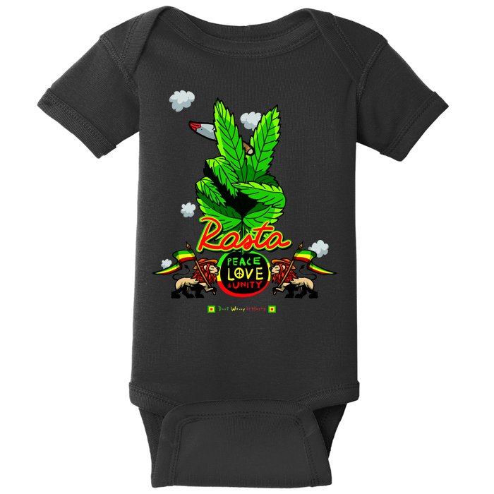 Rasta Jamaica Peace Love Unity Baby Bodysuit