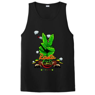 Rasta Jamaica Peace Love Unity PosiCharge Competitor Tank