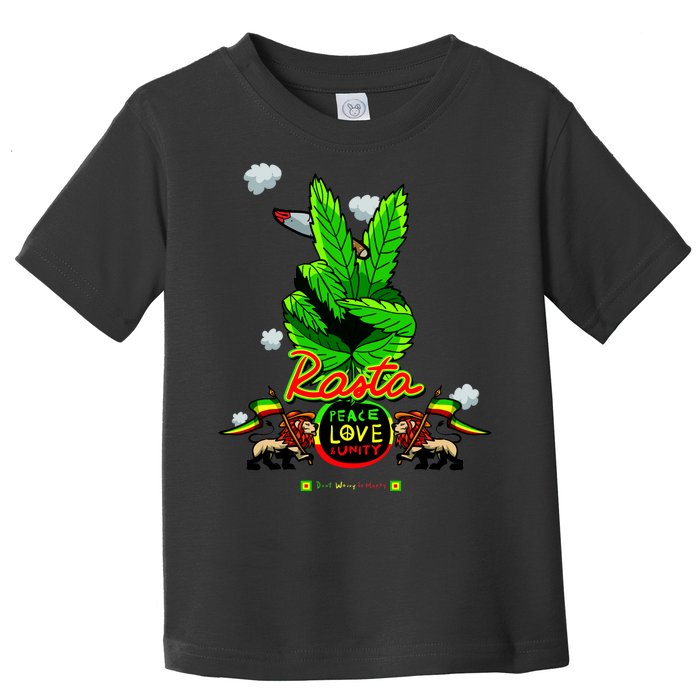 Rasta Jamaica Peace Love Unity Toddler T-Shirt