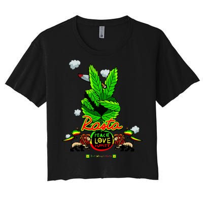 Rasta Jamaica Peace Love Unity Women's Crop Top Tee