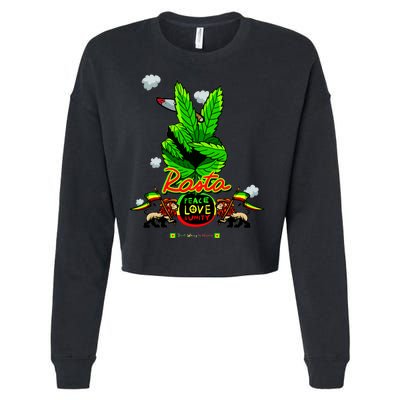 Rasta Jamaica Peace Love Unity Cropped Pullover Crew