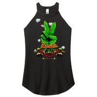 Rasta Jamaica Peace Love Unity Women's Perfect Tri Rocker Tank