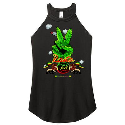 Rasta Jamaica Peace Love Unity Women's Perfect Tri Rocker Tank