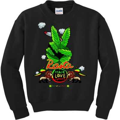 Rasta Jamaica Peace Love Unity Kids Sweatshirt