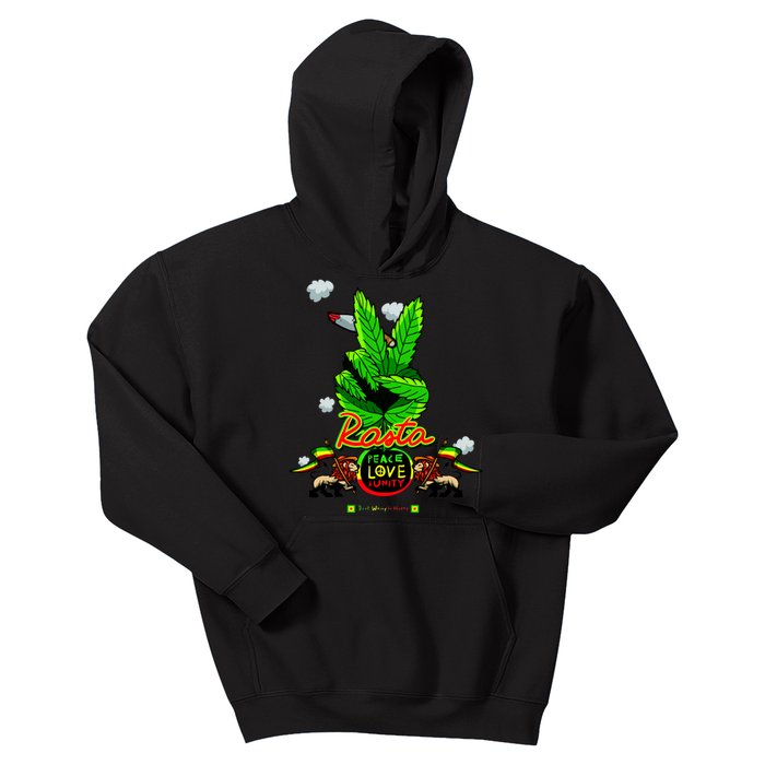 Rasta Jamaica Peace Love Unity Kids Hoodie