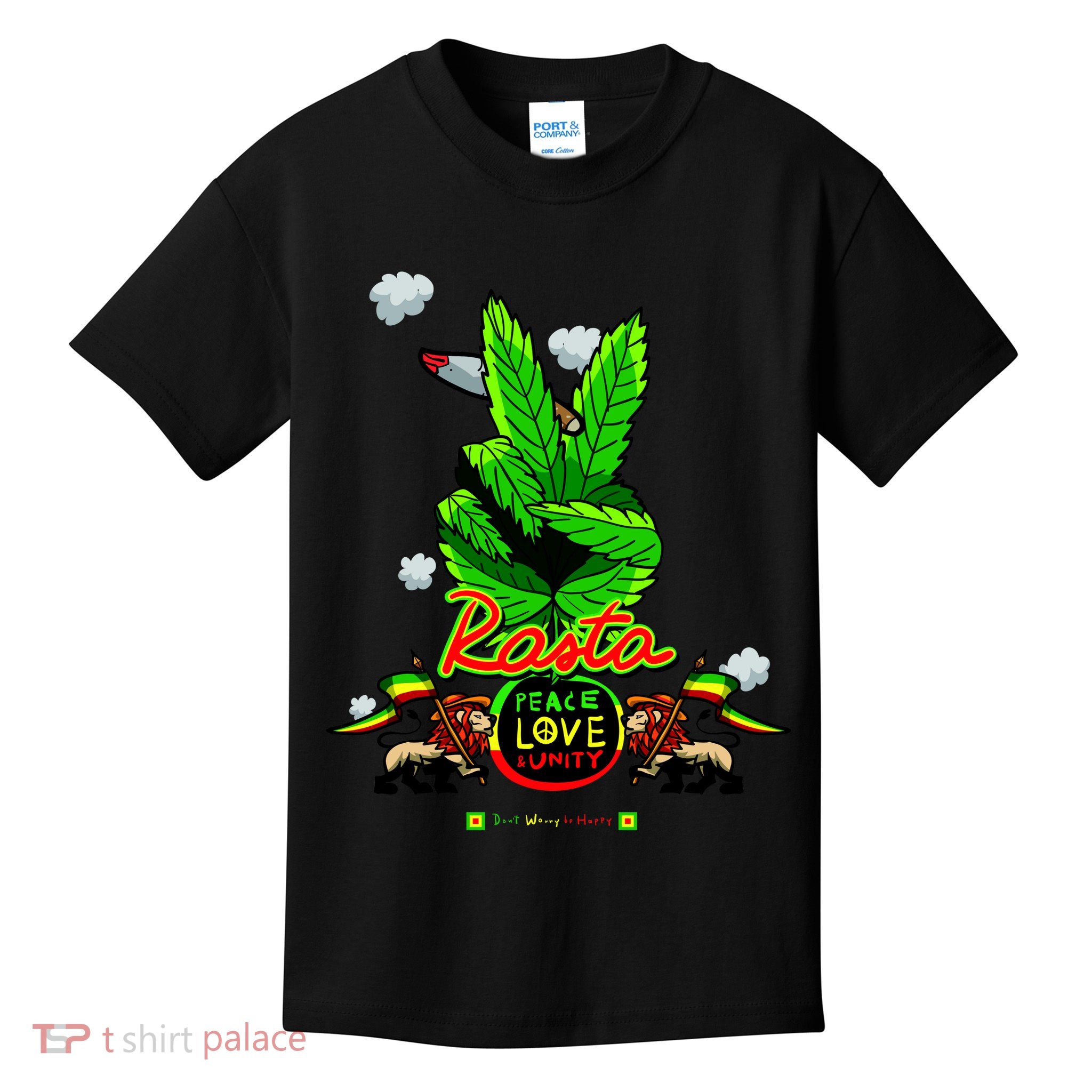 Rasta Jamaica Peace Love Unity Kids T-Shirt