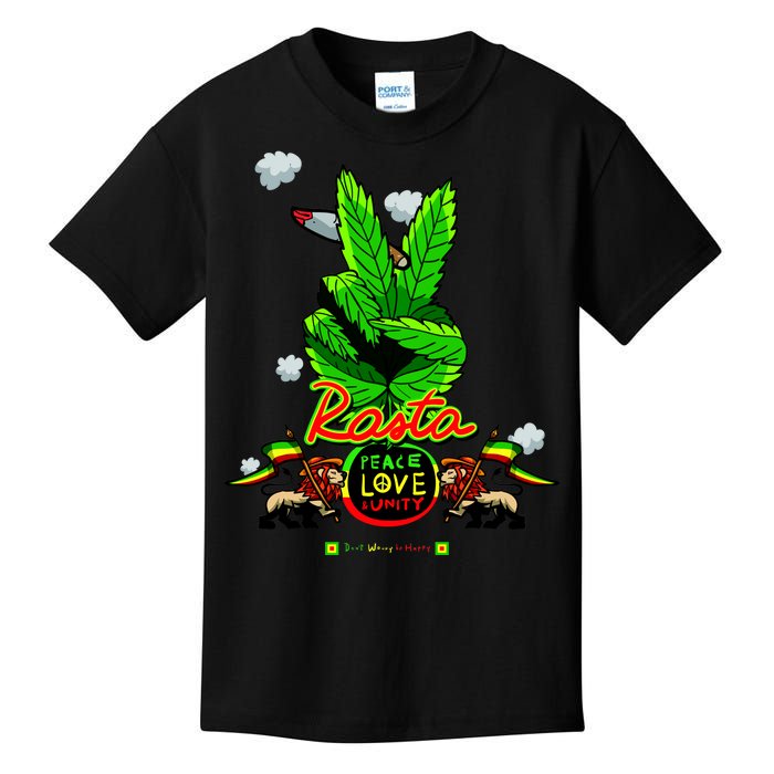 Rasta Jamaica Peace Love Unity Kids T-Shirt