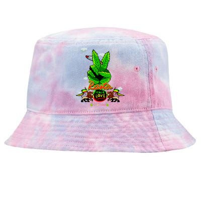 Rasta Jamaica Peace Love Unity Tie-Dyed Bucket Hat