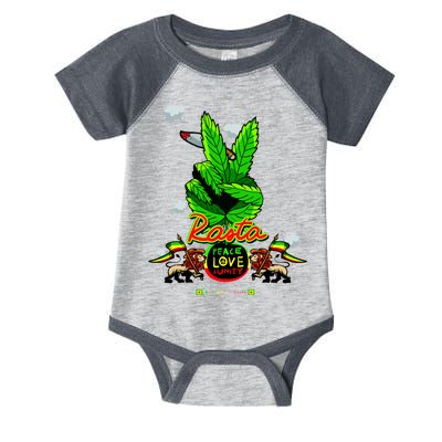 Rasta Jamaica Peace Love Unity Infant Baby Jersey Bodysuit