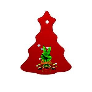 Rasta Jamaica Peace Love Unity Ceramic Tree Ornament