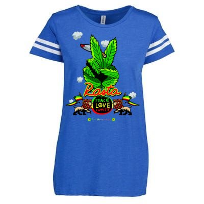 Rasta Jamaica Peace Love Unity Enza Ladies Jersey Football T-Shirt