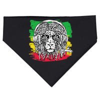 Rasta Lion With Glasses Smoking A Joint USA-Made Doggie Bandana