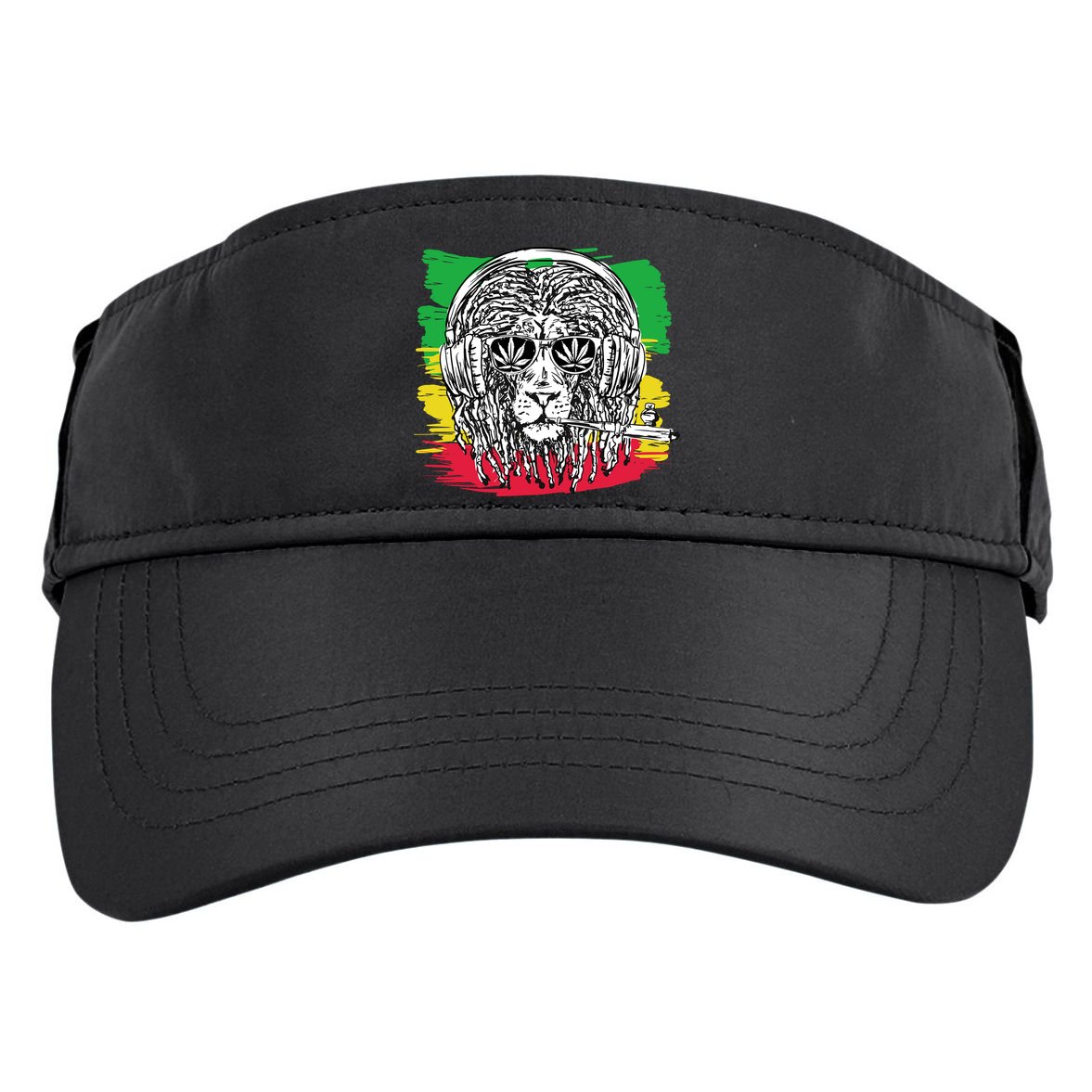 Rasta Lion With Glasses Smoking A Joint Adult Drive Performance Visor