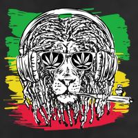 Rasta Lion With Glasses Smoking A Joint Adult Drive Performance Visor
