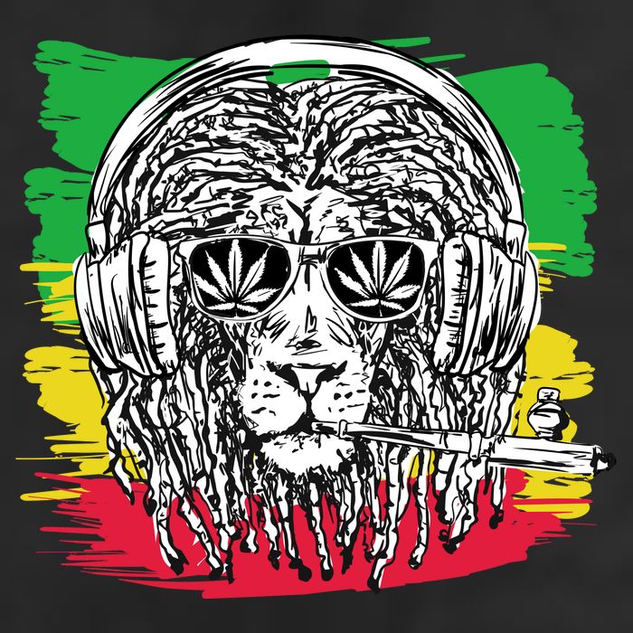 Rasta Lion With Glasses Smoking A Joint Adult Drive Performance Visor