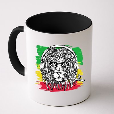 Rasta Lion With Glasses Smoking A Joint Mug