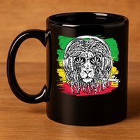 Rasta Lion With Glasses Smoking A Joint 11oz C Handle Ceramic Mug