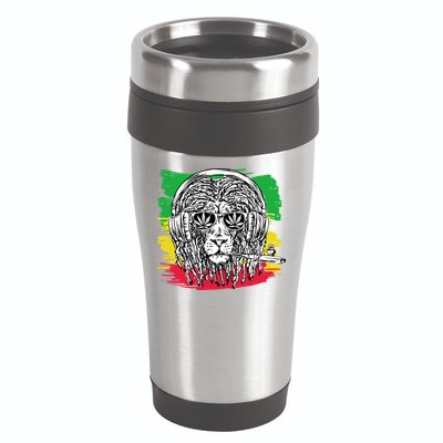 Rasta Lion With Glasses Smoking A Joint 16oz Travel Tumbler