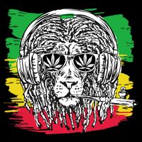 Rasta Lion With Glasses Smoking A Joint Baby Bodysuit