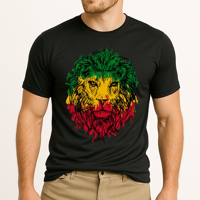 Rasta theme with lion head Cooling Performance Crew T-Shirt