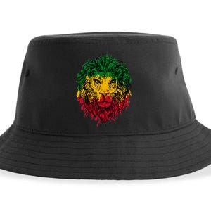 Rasta theme with lion head Sustainable Bucket Hat