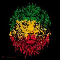 Rasta theme with lion head Button