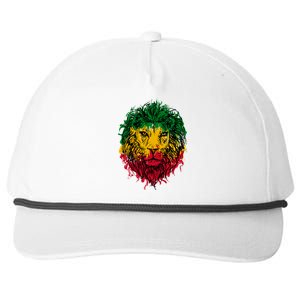 Rasta theme with lion head Snapback Five-Panel Rope Hat