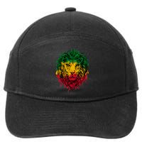 Rasta theme with lion head 7-Panel Snapback Hat