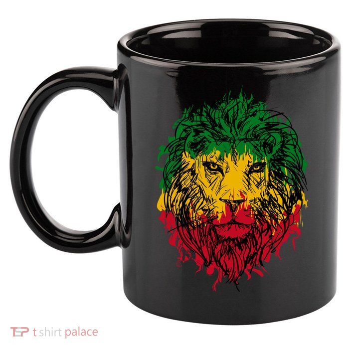 Rasta theme with lion head 11oz C Handle Ceramic Mug
