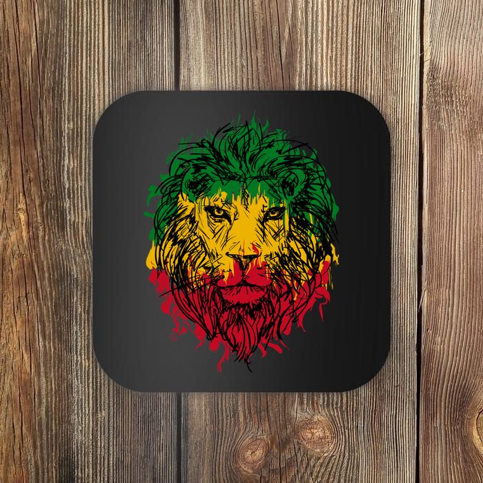 Rasta theme with lion head Coaster