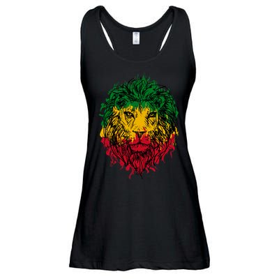 Rasta theme with lion head Ladies Essential Flowy Tank