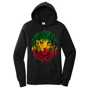 Rasta theme with lion head Women's Pullover Hoodie