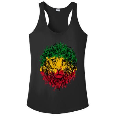 Rasta theme with lion head Ladies PosiCharge Competitor Racerback Tank