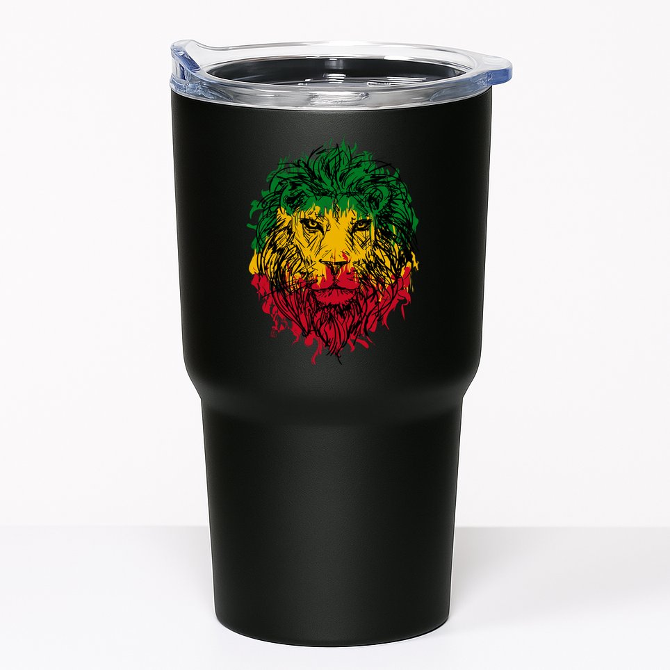 Rasta theme with lion head Tumbler