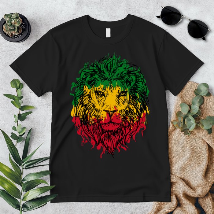 Rasta theme with lion head Premium T-Shirt