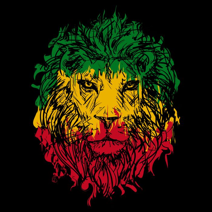 Rasta theme with lion head Premium T-Shirt