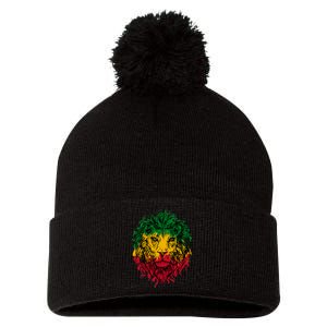 Rasta theme with lion head Pom Pom 12in Knit Beanie