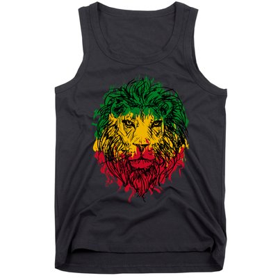 Rasta theme with lion head Tank Top
