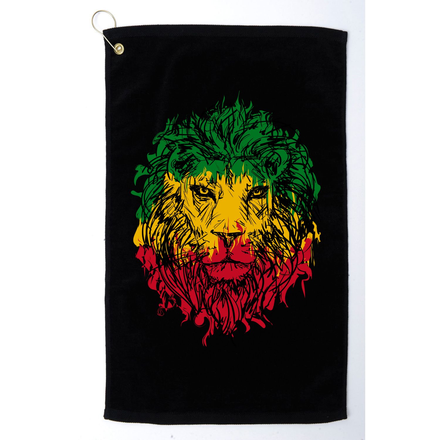 Rasta theme with lion head Golf Towel